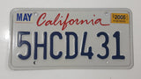 2005 California Metal Vehicle License Plate Tag 5HCD431