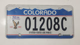 Colorado 1947 to 1997 50th Anniversary United States Air Force Metal Vehicle License Plate Tag 01208C