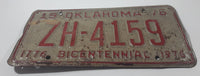 1976 Oklahoma 1776 1976 Bicentennial Metal Vehicle License Plate Tag ZH 4159