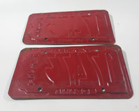 Set of 1963 Pennsylvania MB White Letters On Red Metal Motor Boat License Plate Tag 17473