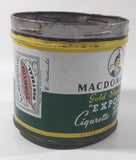 Antique 1940s Macdonald's Gold Standard Export Finest Virginia Cigarette Tobacco Tin Metal Can No Lid