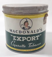 Vintage Macdonald's Export Finest Virginia Cigarette Tobacco 8 oz Metal Tin Can