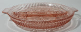 Vintage Pink Depression Glass Two Compartment Candy Dish