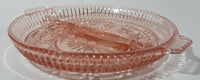 Vintage Pink Depression Glass Two Compartment Candy Dish