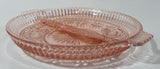 Vintage Pink Depression Glass Two Compartment Candy Dish