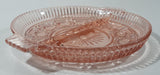 Vintage Pink Depression Glass Two Compartment Candy Dish