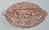 Vintage Pink Depression Glass Two Compartment Candy Dish