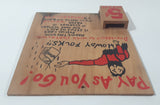Vintage Eaton's Pay As You Go! Howdy Folks!! 5 Cents Pleeze 5 3/4" x 7 1/4" Wood Sign