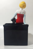 Rare 1983 Vandor Marilyn Monroe Sitting On A Black Piano 7 1/4" Tall Ceramic Pen Holder