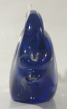 Vintage Murano Style Clear and Blue Coral Tropical Fish Angelfish 3 1/4" Tall Art Glass Ornament