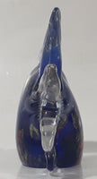 Vintage Murano Style Clear and Blue Coral Tropical Fish Angelfish 3 1/4" Tall Art Glass Ornament