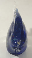 Vintage Murano Style Clear and Blue Coral Tropical Fish Angelfish 3 1/4" Tall Art Glass Ornament