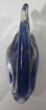 Vintage Murano Style Clear and Blue Coral Tropical Fish Angelfish 3 1/4" Tall Art Glass Ornament