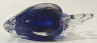 Vintage Murano Style Clear and Blue Coral Tropical Fish Angelfish 3 1/4" Tall Art Glass Ornament