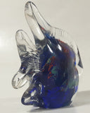 Vintage Murano Style Clear and Blue Coral Tropical Fish Angelfish 3 1/4" Tall Art Glass Ornament