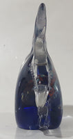 Vintage Murano Style Clear and Blue Coral Tropical Fish Angelfish 3 1/4" Tall Art Glass Ornament