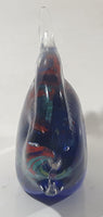 Vintage Murano Style Clear and Blue Coral Tropical Fish Angelfish 3 1/4" Tall Art Glass Ornament