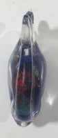 Vintage Murano Style Clear and Blue Coral Tropical Fish Angelfish 3 1/4" Tall Art Glass Ornament