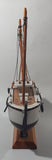 White Tugboat Style Boat 10" Long Wood Ship Model