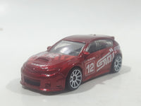 2012 Hot Wheels Subaru WRX STI Red Die Cast Toy Car Vehicle