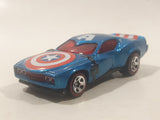 2017 Hot Wheels Marvel Character Cars Captain America Metalflake Blue Die Cast Toy Car Vehicle