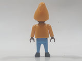 2005 Geobra Playmobil Santa's Workshop Advent Calendar Elf in Yellow with Blue Overalls 2 3/8" Tall Toy Figure