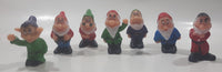 Vintage Snow White and The Seven Dwarfs 2 1/2" Tall Toy Rubber Figure Set of 7