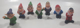 Vintage Snow White and The Seven Dwarfs 2 1/2" Tall Toy Rubber Figure Set of 7