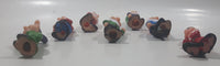 Vintage Snow White and The Seven Dwarfs 2 1/2" Tall Toy Rubber Figure Set of 7