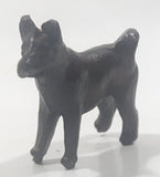 Vintage Akita Inu Dog Miniature 1 3/4" Long Cast Metal Figurine Made in Japan