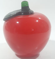 Vintage Art Glass Fruit Red Apple 3 1/2" Tall Ornament