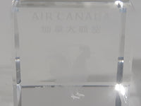 Air Canada Chinese New Year Rooster Clear Glass Cube Shaped Paper Weight