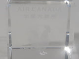 Air Canada Chinese New Year Rooster Clear Glass Cube Shaped Paper Weight