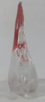 Vintage Murano Style Clear Red White Tropical Fish Angelfish 3 1/2" Tall Art Glass Ornament