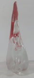 Vintage Murano Style Clear Red White Tropical Fish Angelfish 3 1/2" Tall Art Glass Ornament