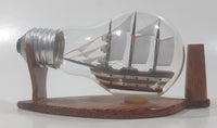 Vintage Detailed Miniature Tall Ship Boat 4 1/8" Long Glass Light Bulb