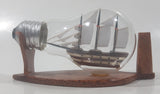 Vintage Detailed Miniature Tall Ship Boat 4 1/8" Long Glass Light Bulb