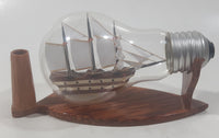 Vintage Detailed Miniature Tall Ship Boat 4 1/8" Long Glass Light Bulb