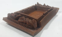 Hawaii 3D Tiki God with Red Eyes Carved Hapa Wood Ash Tray