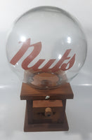 Vintage Glass Globe 14" Tall Wooden Based Peanut Nut Dispenser Bar Pub Lounge Collectible