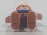1992 Geobra Playmobil Small Blonde Child Brown Pants Blue Shirt with Horse 2 1/8" Tall Toy Figure