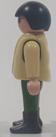 1992 Geobra Playmobil Small Black Hair Child Army Green Pants and Shirt with Beige Vest 2 1/8" Tall Toy Figure