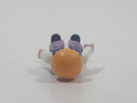 1992 Geobra Playmobil Small Blonde Girl Child Green Pants White Shirt with Purple Vest 2 1/8" Tall Toy Figure