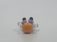 1992 Geobra Playmobil Small Blonde Girl Child Green Pants White Shirt with Purple Vest 2 1/8" Tall Toy Figure