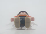 2010 Geobra Playmobil Small Brunette Girl Child Dark Grey Capri Pants Two Tone Orange Shirt with Lizard Design 2 1/8" Tall Toy Figure