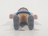 2010 Geobra Playmobil Brown Hair Stubble Beard Mixed Blue Striped Shirt Brown Capri Pants 2 3/4" Tall Toy Figure