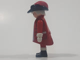 2000 Geobra Playmobil White Hair Red Coat Black Cap with Red Feather 2 3/4" Tall Toy Figure