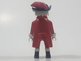 2000 Geobra Playmobil White Hair Red Coat Black Cap with Red Feather 2 3/4" Tall Toy Figure