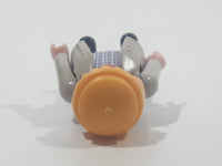 1992 Geobra Playmobil Blonde Hair Blue Pants Grey Blue and Red Plaid Shirt with Grey Jacket 2 3/4" Tall Toy Figure