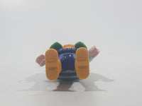 1992 Geobra Playmobil Blonde Hair Blue Pants Light Blue Red and Blue Plaid Shirt with Green Vest 2 3/4" Tall Toy Figure